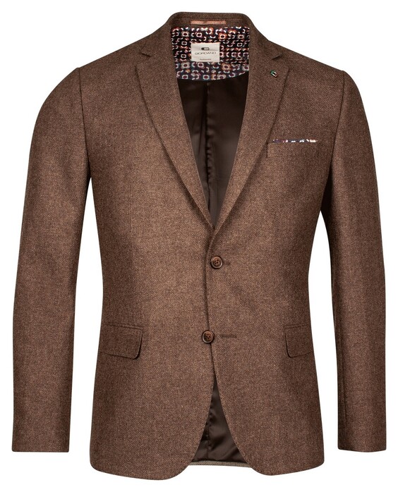 Giordano Robert Wool Mix Faux Uni Subtle Mélange Colbert Bruin