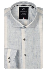 Giordano Row Cotton Linen Blend Mélange Shirt Light Blue