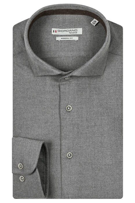 Giordano Row Cotton Sustainable Wool Twill Overhemd Grijs