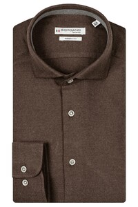 Giordano Row Cotton Sustainable Wool Twill Shirt Dark Brown Melange