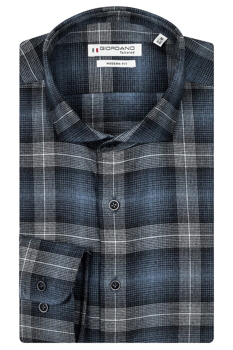 Giordano Row Cutaway Bold Multi Check Overhemd Dark Navy