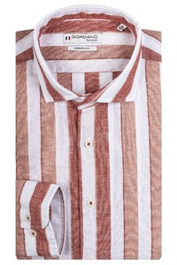 Giordano Row Cutaway Bold Stripes Shirt Rust