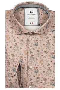 Giordano Row Cutaway Brushed Botanical Pattern Overhemd Light Mauve-Multi