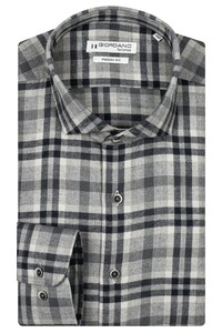 Giordano Row Cutaway Brushed Check Shirt Dark Navy