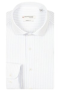 Giordano Row Cutaway Collar Seersucker Stripe Shirt Navy