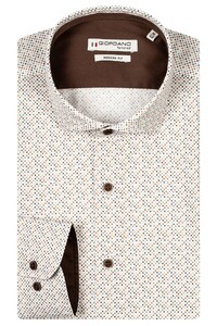 Giordano Row Cutaway Mini Abstract Pattern Subtle Stretch Overhemd Off White-Multi