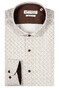 Giordano Row Cutaway Mini Abstract Pattern Subtle Stretch Overhemd Off White-Multi