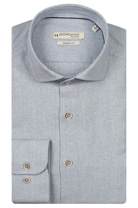 Giordano Row Cutaway Soft Abstract Graphical Pattern Overhemd Soft Blue