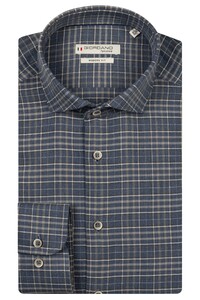 Giordano Row Cutaway Soft Allover Multi Check Overhemd Navy