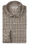 Giordano Row Cutaway Soft Flanel Check Overhemd Kitt-Bruin