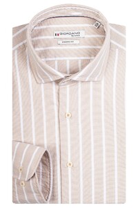 Giordano Row Cutaway Stripe Overhemd Licht Beige