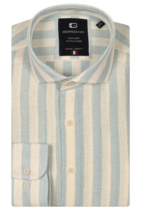 Giordano Row Cutaway Structure Stripe Overhemd Licht Blauw