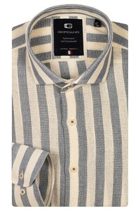 Giordano Row Cutaway Structure Stripe Overhemd Navy