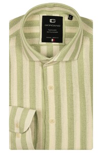 Giordano Row Cutaway Structure Stripe Shirt Apple Green