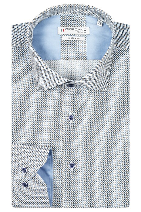 Giordano Row Mini Graphic Pattern Shirt Dark Navy