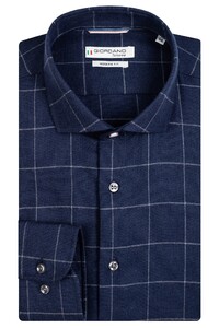 Giordano Row Minimal Open Check Shirt Navy
