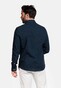 Giordano Row Plain Structured Cotton Cutaway Collar Shirt Navy