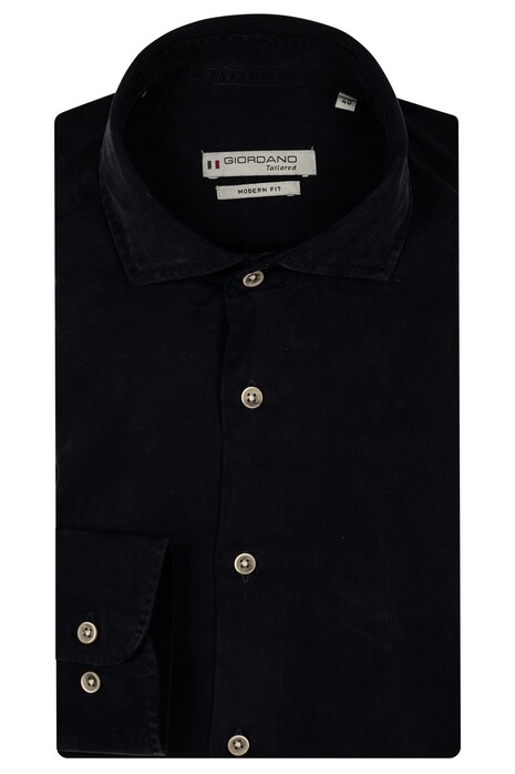 Giordano Row Tencel Soft Garment Wash Overhemd Dark Navy