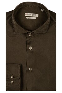 Giordano Row Tencel Soft Garment Wash Shirt Dark Olive Green