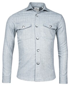 Giordano Salerno Bold Herringbone Semi Cutaway Overshirt Dark Navy