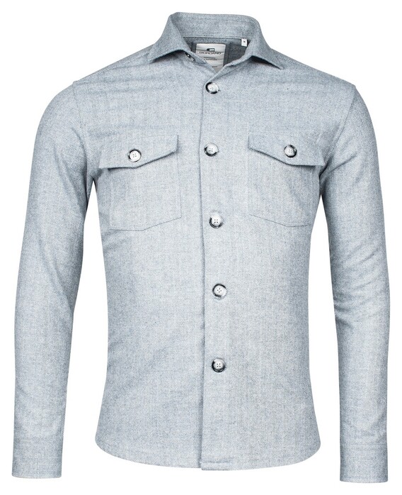 Giordano Salerno Bold Herringbone Semi Cutaway Overshirt Dark Navy
