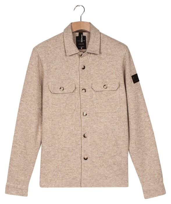 Giordano Taranto Knitted Wool Sweat Overshirt Dark Brown Melange