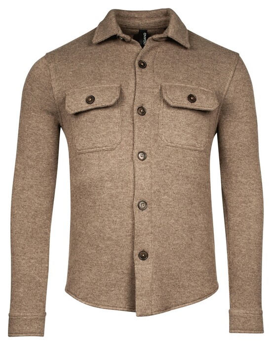 Giordano Taranto Knitted Wool Sweat Overshirt Donker Bruin