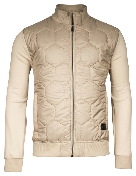 Giordano Tomasso Hybrid Cardigan Doubleface Knit Honeycomb Pattern Vest Kitt