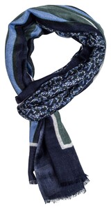 Giordano Twill Shawl Allover Geometric Pattern Sjaal Blauw-Groen