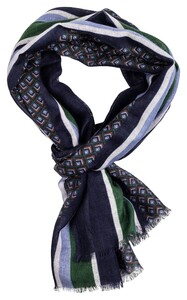 Giordano Twill Shawl Fantasy Pattern Scarf Blue-Green