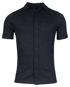 Giordano Uni Color Puglia Doubleface Knit Short Sleeve Overhemd Navy