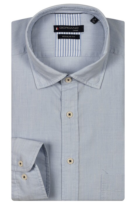 Giordano Verona Button Under Washed Tencel Chambray Overhemd Licht Blauw