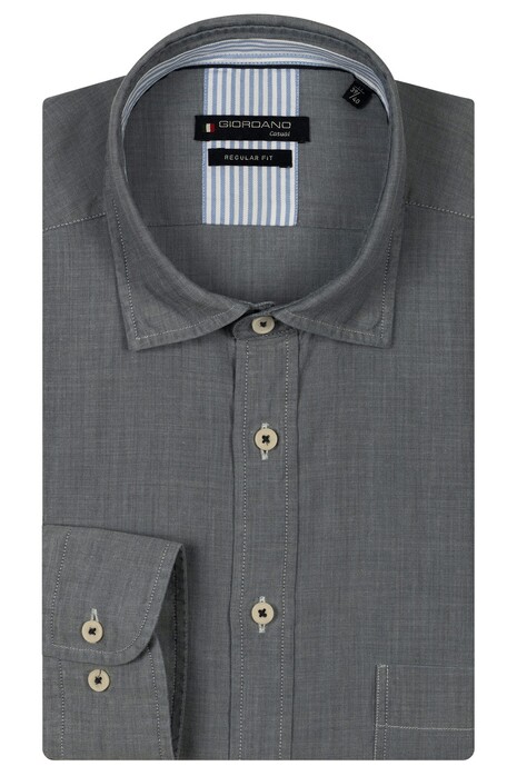 Giordano Verona Button Under Washed Tencel Chambray Overhemd Navy