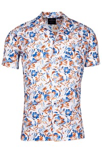Giordano Vigo Resort Seersucker Subtle Stretch Floral Pattern Shirt Bright White-Multi