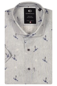 Giordano Vigo Resort Surf Stripe Fantasy Overhemd Licht Blauw