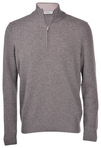 Gran Sasso 2-Ply Cashmere Blend Zip Trui Grijs