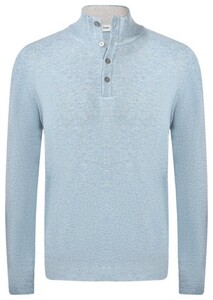 Gran Sasso Button Closure High Neck Trui Licht Blauw