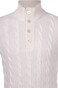 Gran Sasso Cable Knit High Button Collar Pullover White
