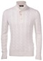 Gran Sasso Cable Knit High Button Collar Pullover White