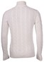 Gran Sasso Cable Knit High Button Collar Pullover White