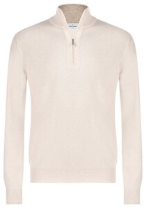 Gran Sasso Cashmere Blend Mock Zip Trui Licht Beige
