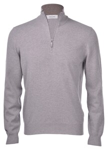 Gran Sasso Cashmere Blend Mock Zip Trui Licht Grijs
