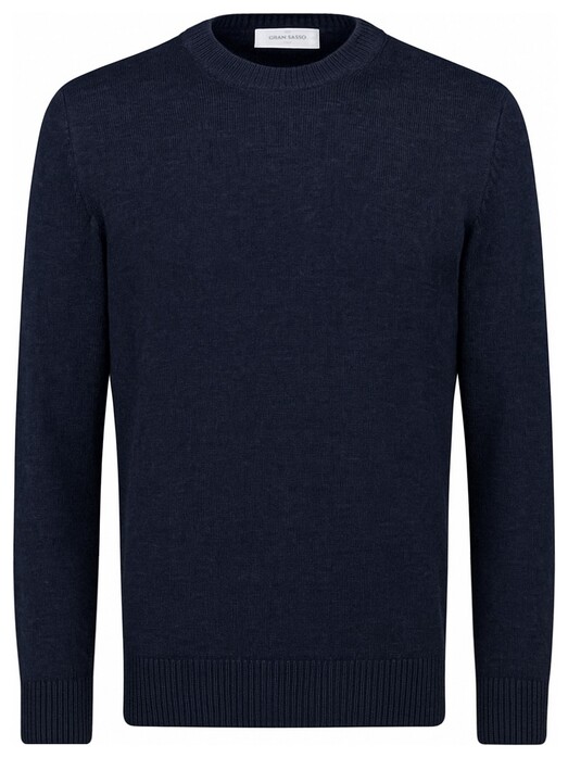 Gran Sasso Crew Neck Fine Merino Wool Trui Navy
