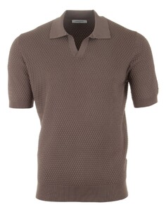 Gran Sasso Egyptian Cotton Waffle Design Poloshirt Taupe