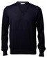Gran Sasso Extrafine Merino V-Hals Fashion Trui Blue Navy