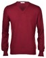 Gran Sasso Extrafine Merino V-Hals Fashion Trui Burgundy Red