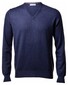 Gran Sasso Extrafine Merino V-Hals Fashion Trui Denim Blue