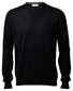 Gran Sasso Extrafine Merino V-Hals Fashion Trui Zwart
