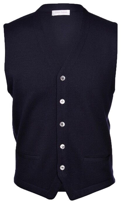 Gran Sasso Fashion Merino Gilet Navy