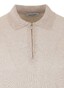 Gran Sasso Fine-Stripe Linen Cotton Blend Polo Licht Zand